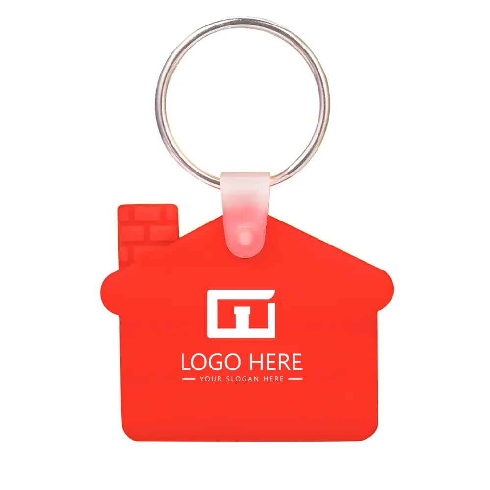 KC-SC-HSE Custom House Shaped Silicone Soft Keychain KC-SC-HSE Custom House Shaped Silicone Soft Keychain