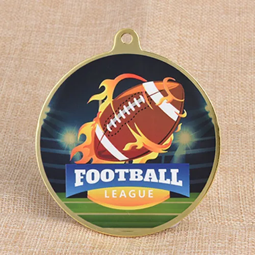 1. Custom Football UV Printed Medals 1. Custom Football UV Printed Medals