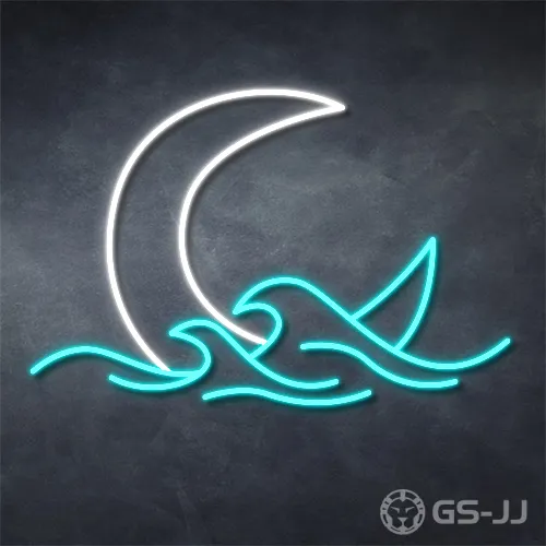 3. Moon and Waves Neon Sign 3. Moon and Waves Neon Sign