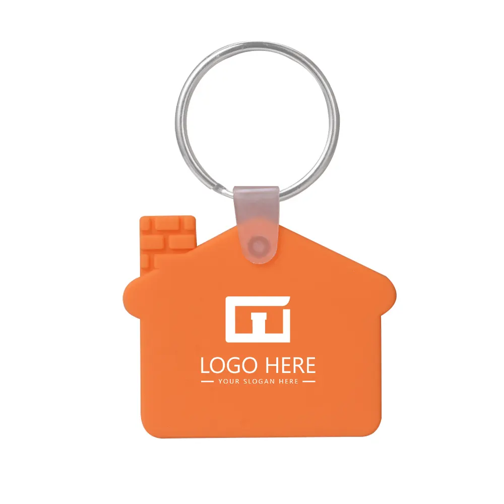 KC-SC-HSE Custom House Shaped Silicone Soft Keychain KC-SC-HSE Custom House Shaped Silicone Soft Keychain