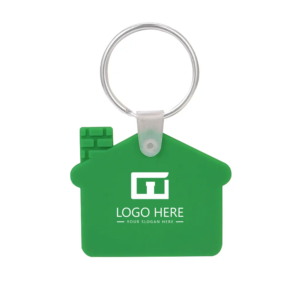 KC-SC-HSE Custom House Shaped Silicone Soft Keychain KC-SC-HSE Custom House Shaped Silicone Soft Keychain