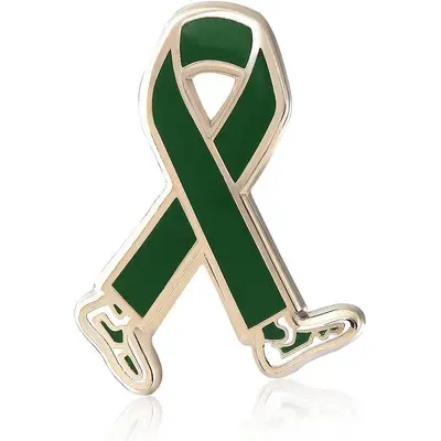 17. Cancer Ribbon Walking Feet Awareness Ribbon Pin