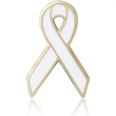 16. Center Hole Awareness Ribbon Pin 16. Center Hole Awareness Ribbon Pin