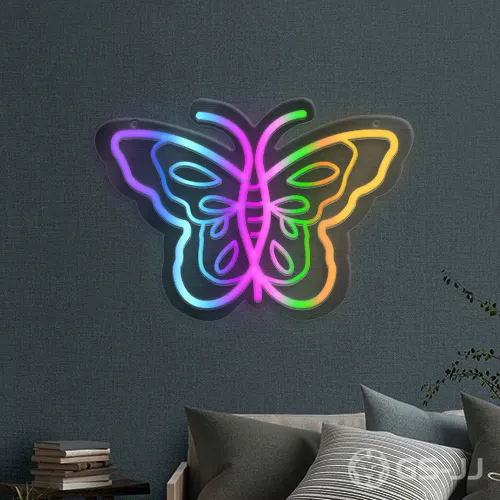 1. Butterfly Engraved Neon Sign 1. Butterfly Engraved Neon Sign
