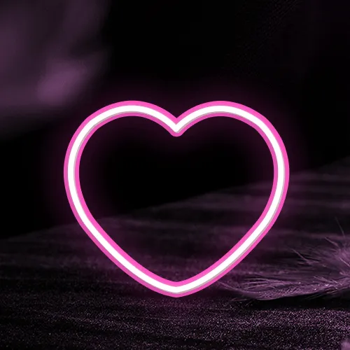 3. Pink Heart 2 Sided Neon Sign