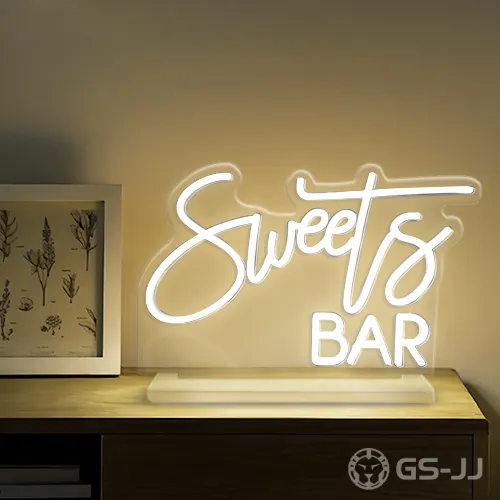 3. Sweets Bar Neon Sign with Stand 3. Sweets Bar Neon Sign with Stand