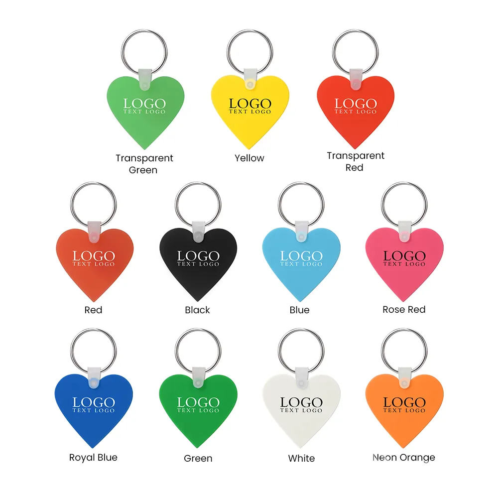 KC-SC-HRT Custom Heart Shaped Silicone Keychains KC-SC-HRT Custom Heart Shaped Silicone Keychains
