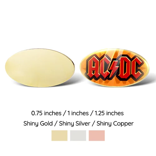 3. Oval Shape UV Printed Pins