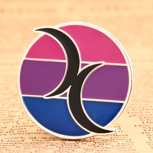 Double Moon Enamel Pin