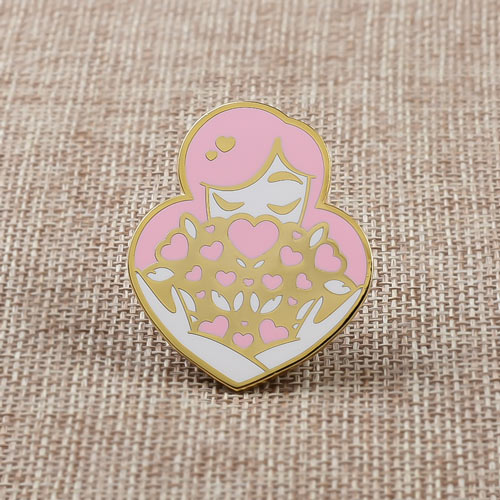 Pink Girl Custom Enamel Pins