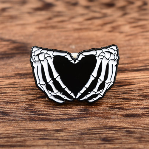 Skeleton Hands Soft Enamel Pins