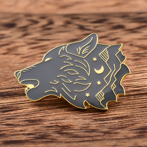 Wolf Head Hard Enamel Pins