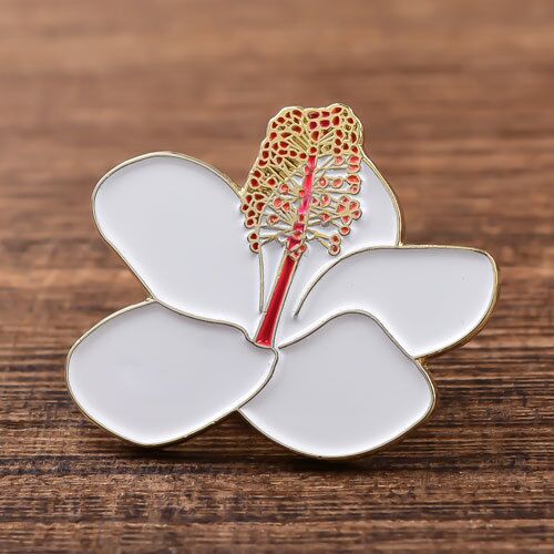 White Flower Soft Enamel Pins