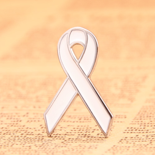 White Ribbon Custom Lapel Pins