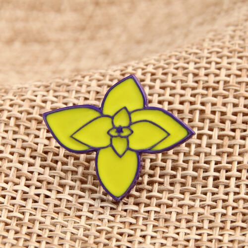 Green Flower Enamel Pins