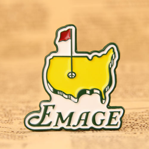 Yellow Map Enamel Pins