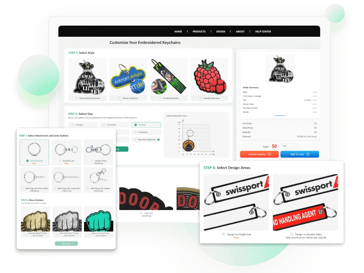 Quote System for Custom Embroidered Keychains