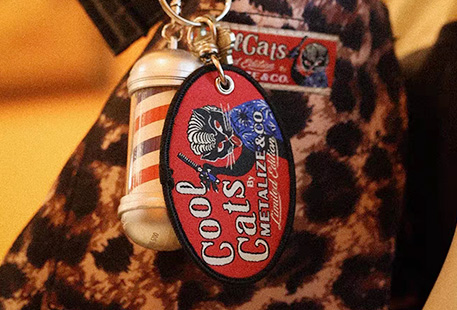 cool cat embroidery keychains