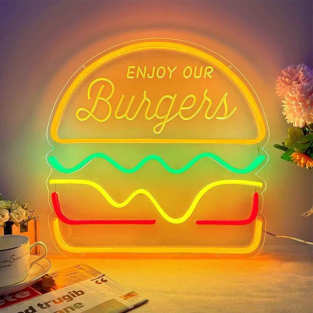 BDUN Hamburger Neon Sign