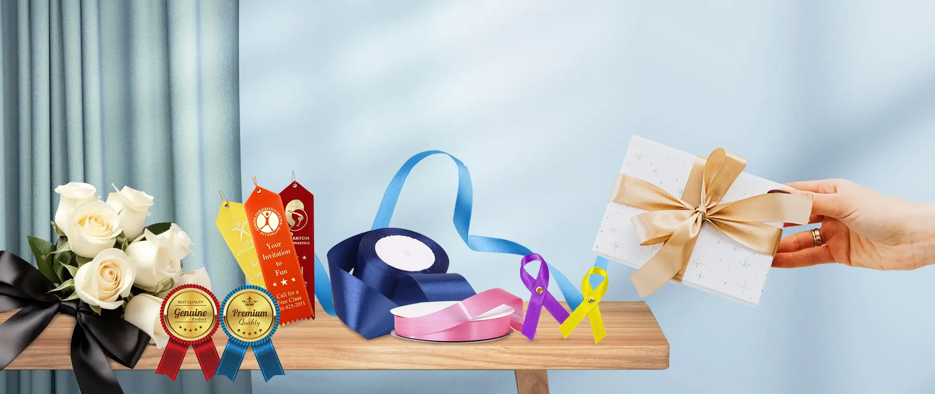 Custom ribbons with no minimum