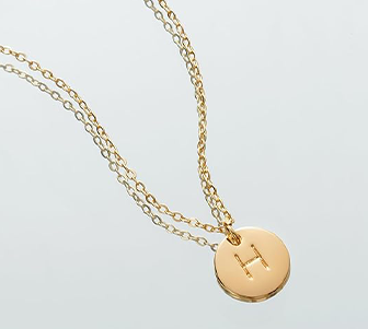Custom Initial Necklace With Round Pendant