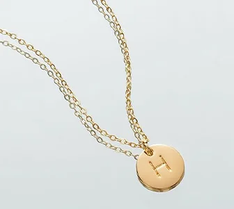 Custom Initial Necklace With Round Pendant