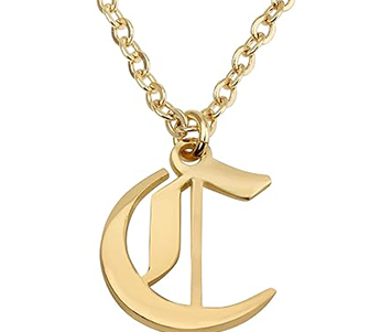 Custom Gothic Style Initial Necklace