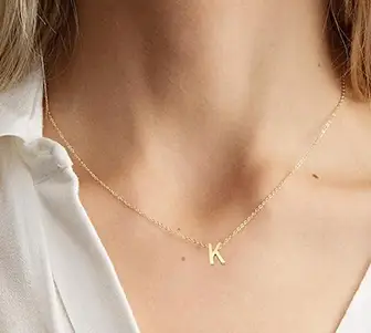 Custom Small Uppercase Initial Necklace Custom Small Uppercase Initial Necklace