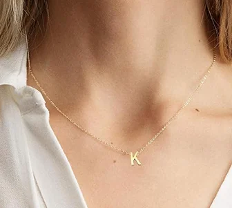 Custom Small Uppercase Initial Necklace