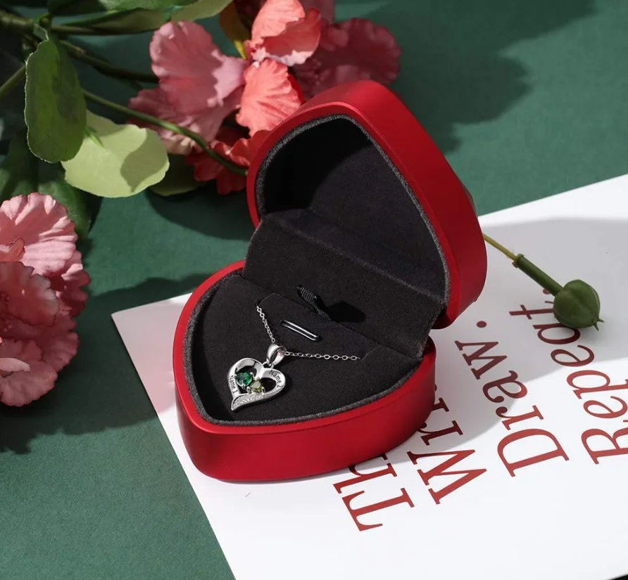 heart birthstone necklace