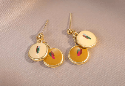 unique hard enamel earrings