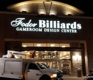 Verlichte winkel- en winkelcentrumborden