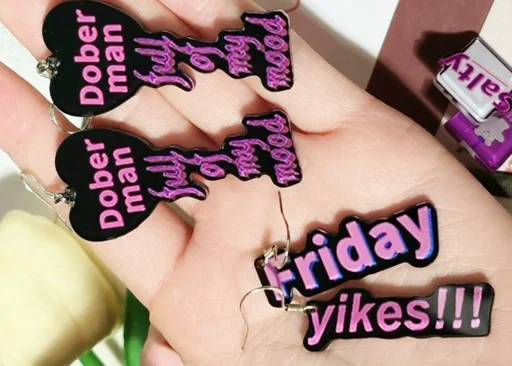 custom word earrings