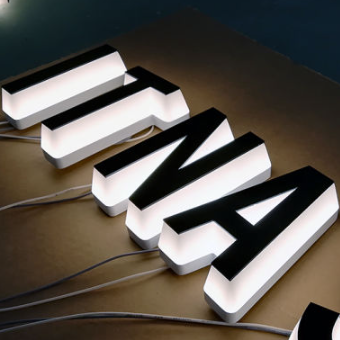 Bevel Side Acrylic Signage Side Lit Letters Signs 