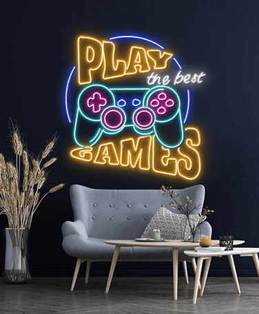 custom neon gaming signs