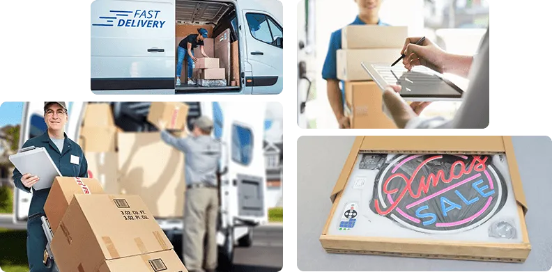 custom led light signs shipping and packaging