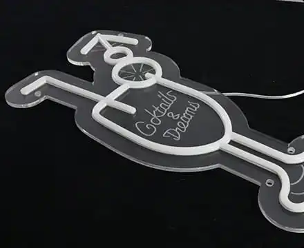 Transparent acrylic neon light signs
