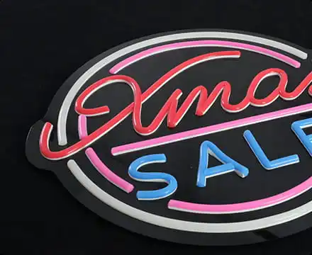 Black acrylic neon signs