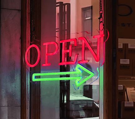 individuelle Neon-Leuchtschilder „Open"