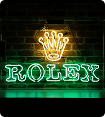 Maßgeschneiderte Neonlichtschilder von Rolex