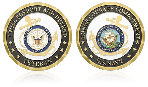 Navy Veteran Challenge Coins