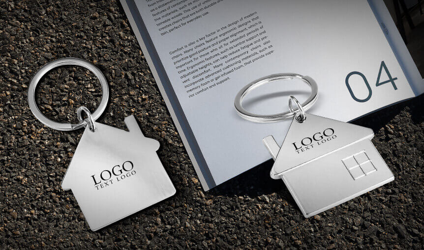 wide usage of Custom House Shape Metal Key Tag
