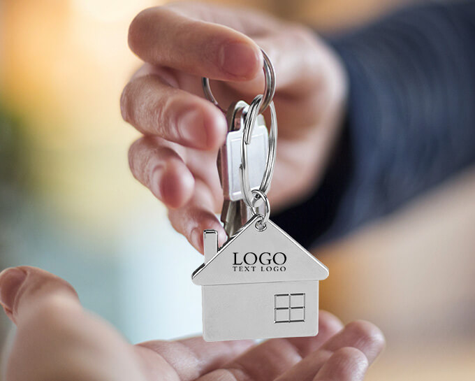 The Custom House Shape Metal Key Tag as gift