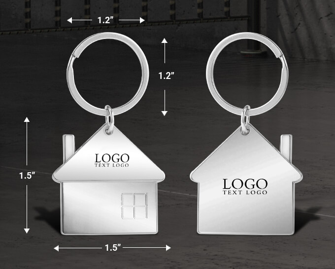 Size of Custom House Shape Metal Key Tag