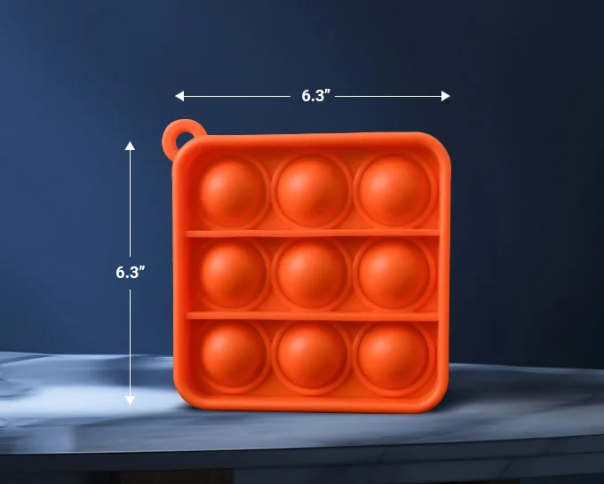 Size of Mini Push Pop Bubble Keychain