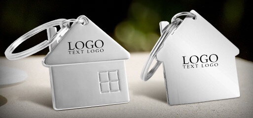 Top quality Custom House Shape Metal Key Tag