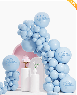 blue balloons with helium for weddings or party
