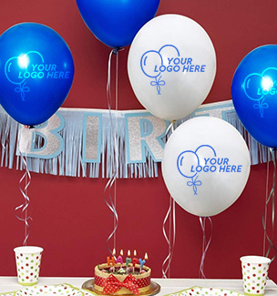 blue white color birthday balloons for happy birthday