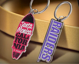 custom designed enamel logo keychains