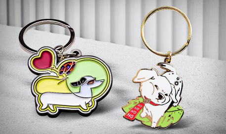 different types of cute enamel keychains